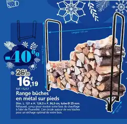 Provence Outillage Range bûches en métal sur pieds offre