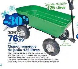 Provence Outillage Chariot remorque de jardin 125 litres offre
