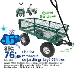 Provence Outillage Chariot remorque de jardin grillagé offre