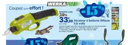 Provence Outillage WERKA PRO Sécateur à batterie lithium offre