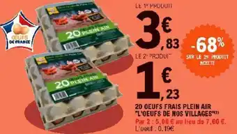 E.Leclerc 20 Oeufs frais plein air offre