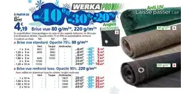 Provence Outillage WERKA PRO Brise vue renforcé luxe offre
