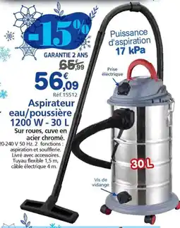 Provence Outillage Aspirateur eau/poussière 1200 W-30 L offre