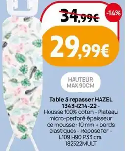 Darty HAZEL Table à repasser 1343HZ14-22 offre