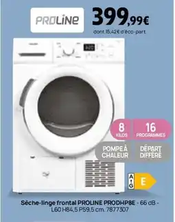 Darty PROLINE Sèche-linge frontal PRODHP8E offre