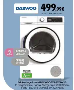 Darty DAEWOO Sèche-linge frontal DB9ST1W20 offre