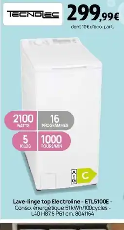 Darty Lave-linge top Electroline - ETL5100E offre