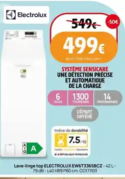 Darty ELECTROLUX Lave-linge top EW6T3365BCZ offre