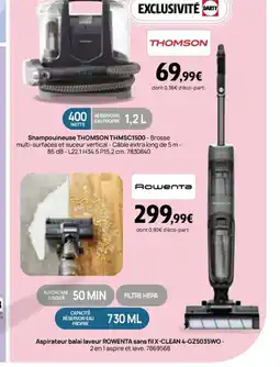Darty ROWENTA Aspirateur balai laveur sans fil X-CLEAN 4-GZ5035WO- offre