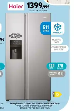 Darty HAIER Réfrigérateur congélateur US HSR5918DIMP offre