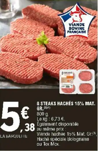 E.Leclerc 8 Steaks hachés offre