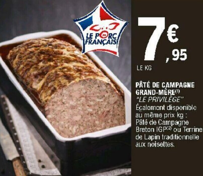 Promo Pâté de campagne grandmère chez E.Leclerc
