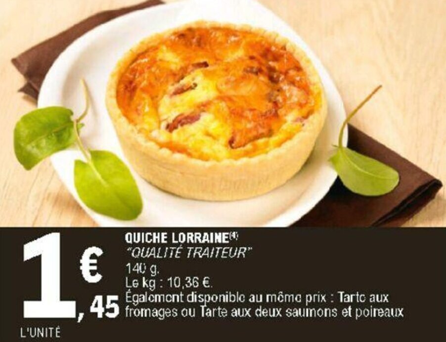 Promo Quiche lorraine chez E.Leclerc