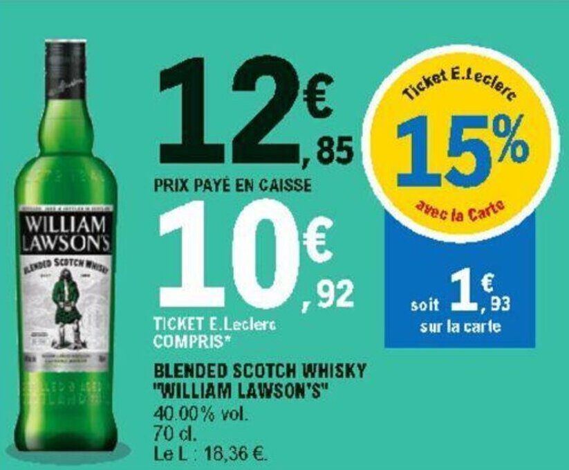 Promo Blended scotch whisky "william lawson's" chez E.Leclerc