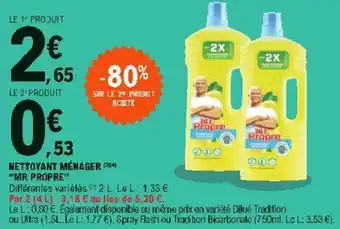 E.Leclerc Nettoyant ménager "mr propre" offre