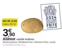 Espace emeraude Aliénor variété artémis offre