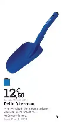 Espace emeraude Revex - pelle à terreau offre