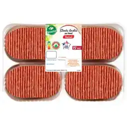 Carrefour 8 steaks hachés 15% m.g. halal carrefour sensation offre