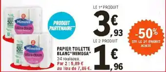 E.Leclerc Papier toilette blanc "mimosa" offre