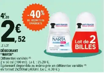 E.Leclerc Déodorant "narta" offre