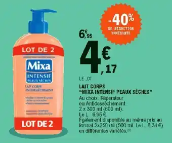 E.Leclerc Lait corps "mixa intensif peaux sèches" offre