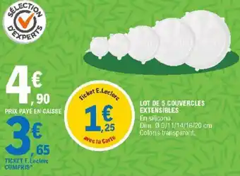 E.Leclerc Lot de 5 couvergles extensibles offre