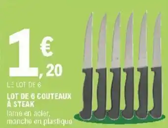 E.Leclerc Lot de 6 couteaux à steak offre