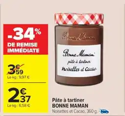Carrefour Market Pâte à tartiner Bonne Maman offre