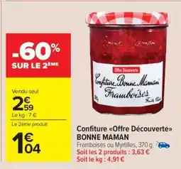 Carrefour Market Confiture Offre Découverte BONNE MAMAN offre