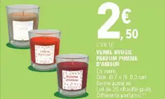 E.Leclerc Verre bougie parfum pomme d'amour offre