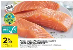 Carrefour Market Pavé de saumon Atlantique avec peau ASC offre