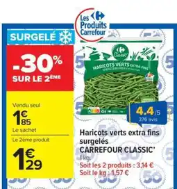 Carrefour Market Haricots verts extra fins surgelés CARREFOUR CLASSIC’ offre