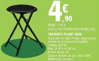 E.Leclerc Tabouret pliant noir offre