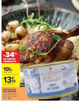 Carrefour Market Confit de canard JEAN LARNAUDIE offre