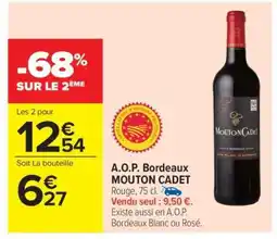 Carrefour Market A.O.P. Bordeaux MOUTON CADET offre