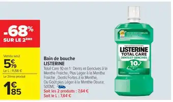 Carrefour Market Bain de bouche Listerine offre