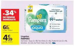 Carrefour Market Lingettes Pampers offre