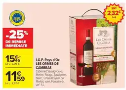 Carrefour I.G.P. Pays d'Oc LES ORMES DE CAMBRAS offre