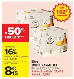 Carrefour Bière Tripel Karmeliet offre