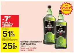 Carrefour BLENDED SCOTCH WHISKY CLAN CAMPBELL offre