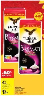 Carrefour Riz Basmati Format Familial TAUREAU AILÉ offre