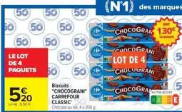 Carrefour Biscuits CHOCOGRANI CARREFOUR CLASSIC offre