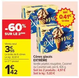 Carrefour Cônes glacés EXTRÊME offre
