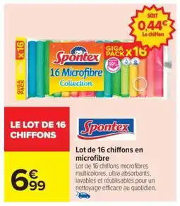 Carrefour Spontex 16 Microfibre Collection offre