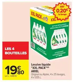 Carrefour Lessive liquide XXL PACK(d) ARIEL offre