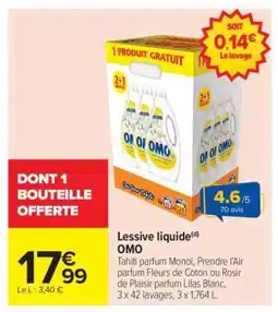 Carrefour LESSIVE LIQUIDE “OMO” offre