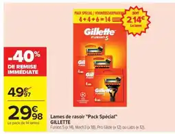 Carrefour Lames de rasoir Pack spécial GILLETTE offre