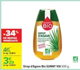 Carrefour Sirop d'Agave Bio Sunny Via offre