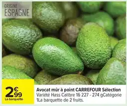Carrefour Avocat mûr à point CARREFOUR Sélection offre