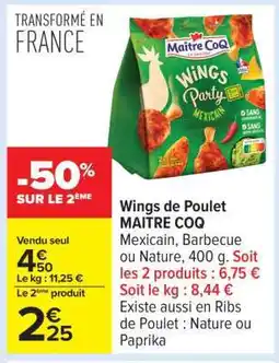 Carrefour Wings de poulet MAITRE COQ offre
